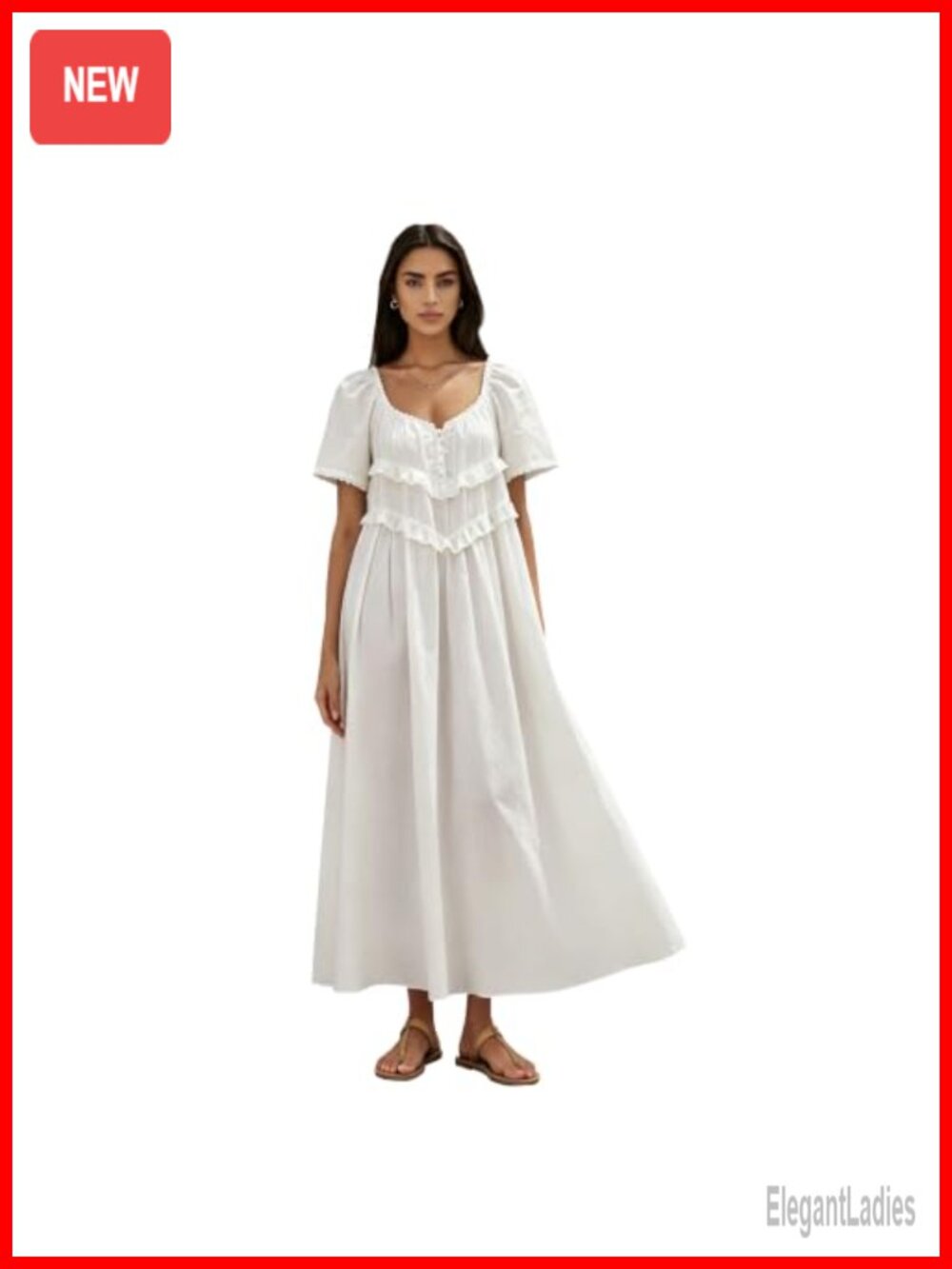 Women Short Sleeve Low-Cut Backless Long Swing Maxi Dress